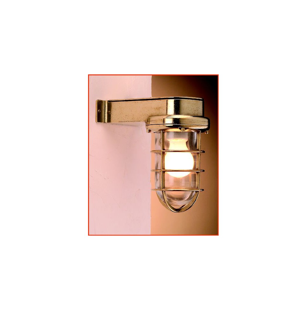 Lampe en applique murale avec grille en laiton