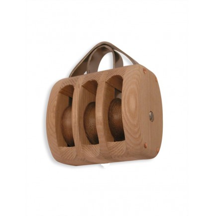 Poulie en bois traditionnelle HAVRAISE triple Poulie en bois traditionnelle HAVRAISE triple