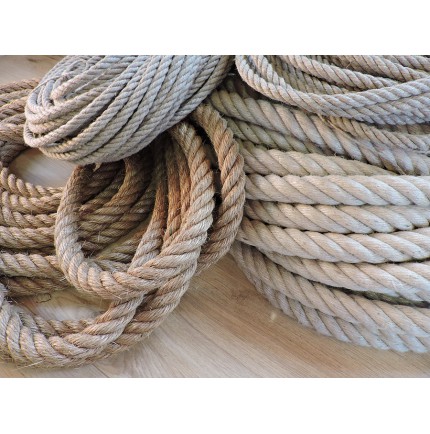 Corde naturelle chanvre 16mm 3 bruns 220m 42kg