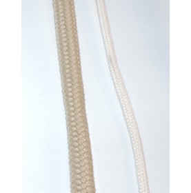 Cordage polyester tressé blanc ou beige