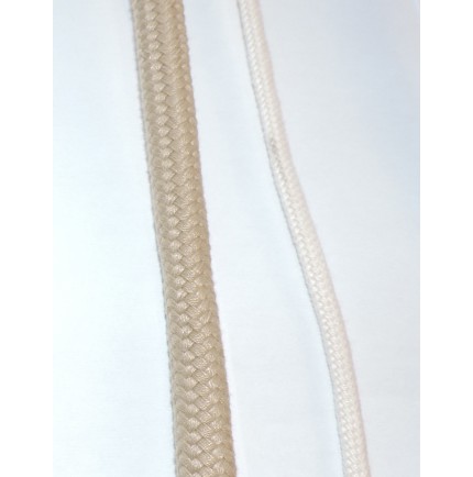 Cordage polyester tressé blanc ou beige