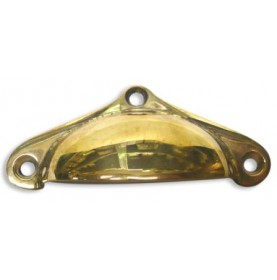 Thick brass drawer pull with triangulare shape