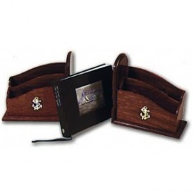 WOODEN BOOK-END PAIR