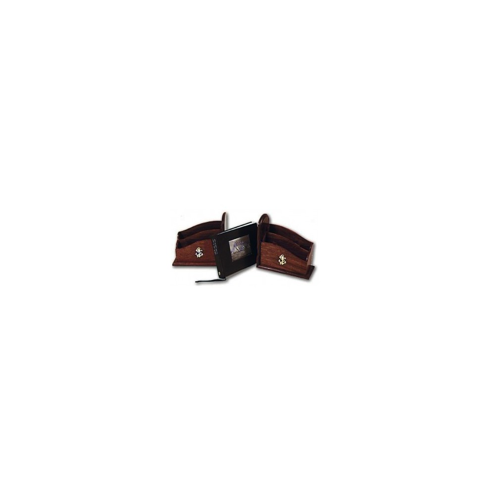 WOODEN BOOK-END PAIR