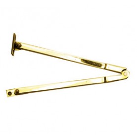 Heavy folding hatch stay in polished brass