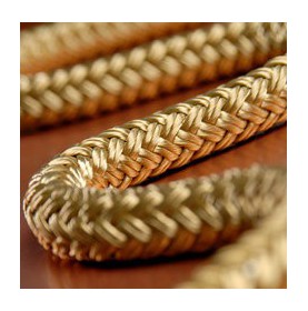 Cordage en polyester tressée banc ou bronze