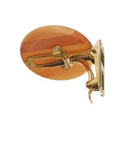 Strapontin pliant en bois verni et bronze