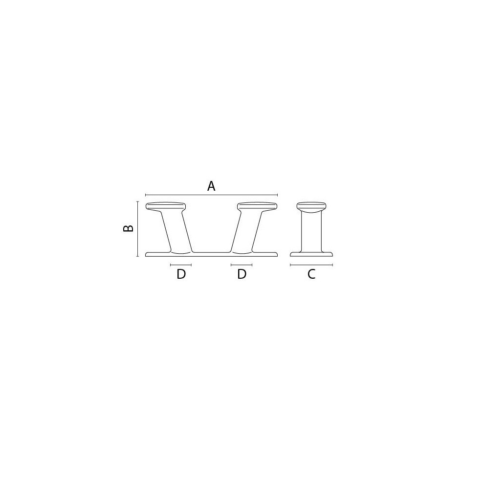 200 mm chrome-plated brass bollard