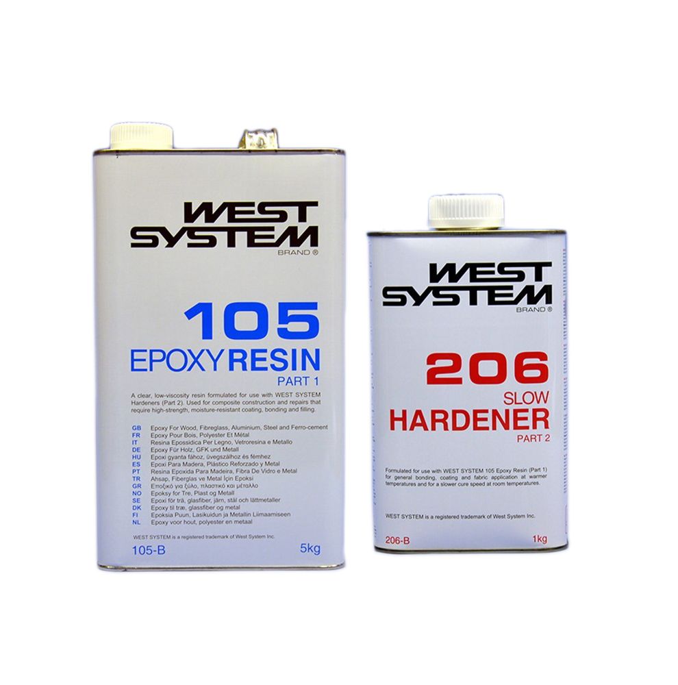Pack résine epoxy prise lente WEST SYSTEM 105/206