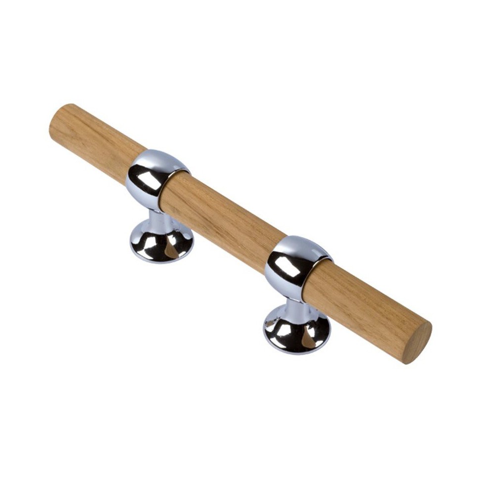 Wooden cleat and chromed brass support