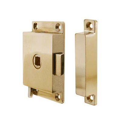Rim lock in polished brass Rim lock in polished brass