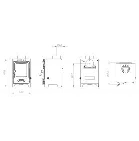 Dimensions poêle à bois Willow Ecodesing