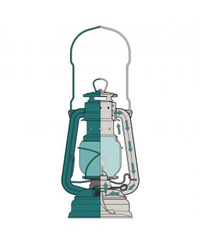 Lampe tempête à pétrole en acier galvanisé