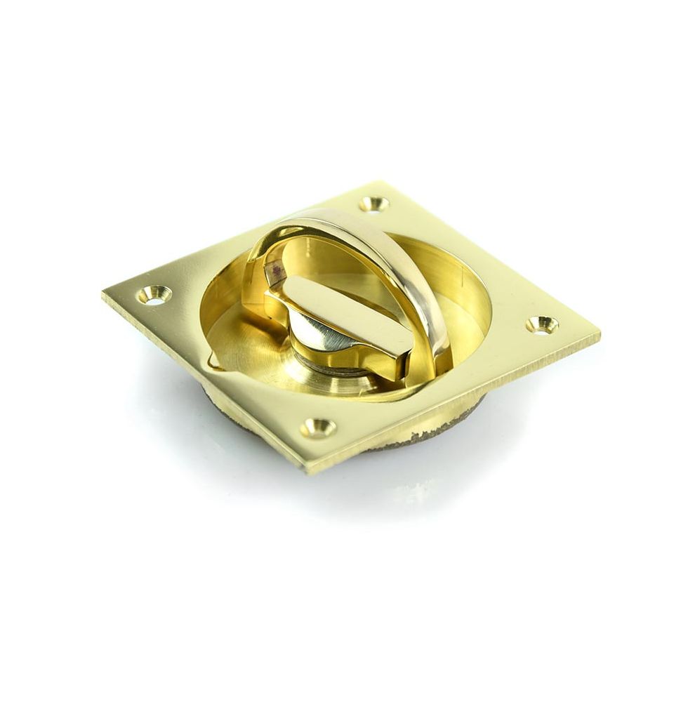 Paire de poignées carrées à encastrer en laiton massif