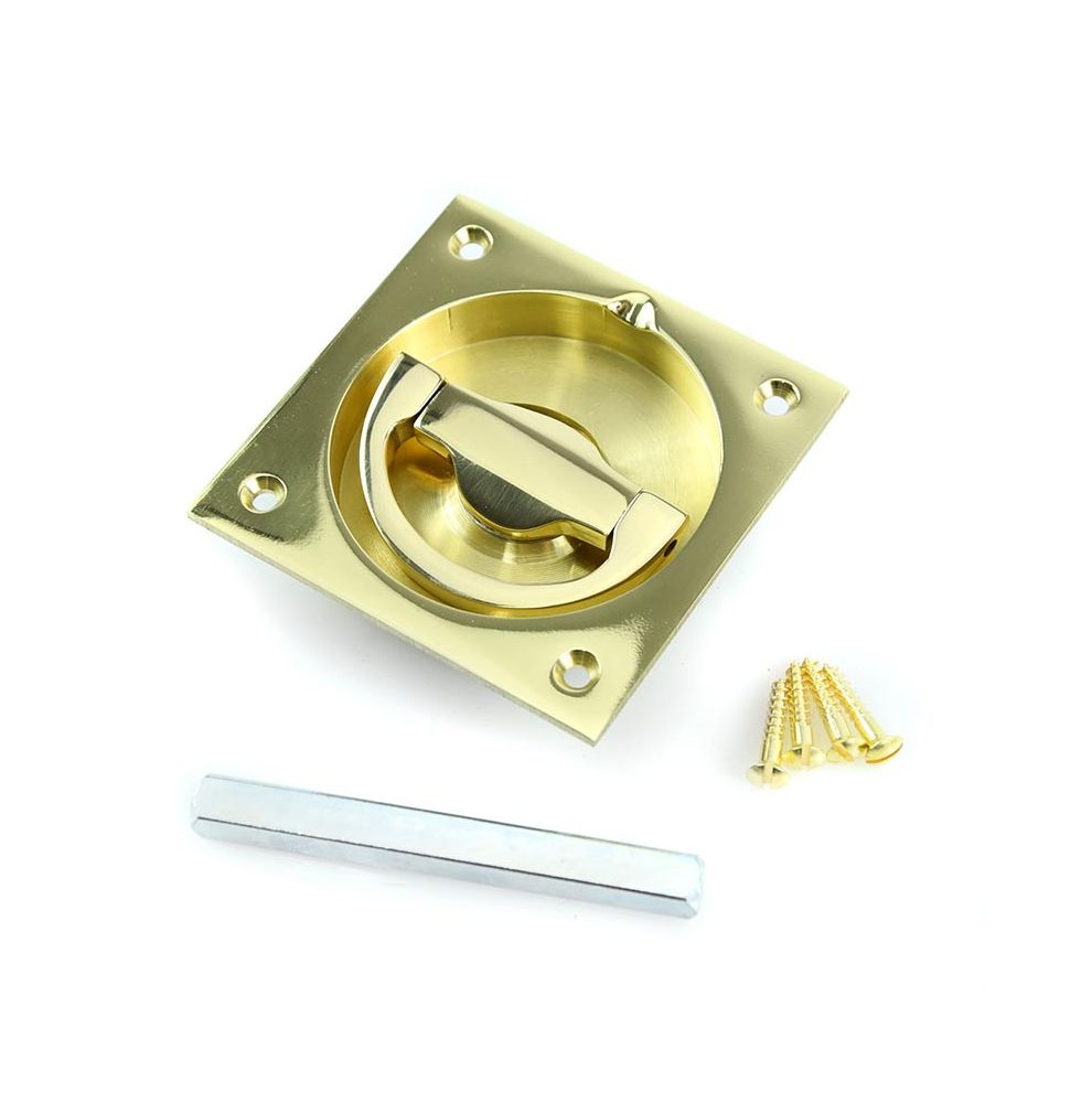 Paire de poignées carrées à encastrer en laiton massif