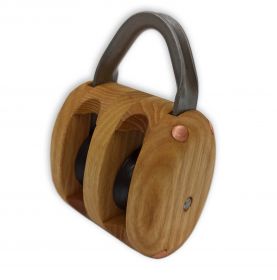 Double traditional ashwood blocks for boats