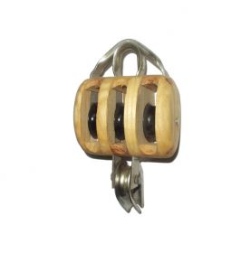 Poulie traditionnelle "Havraise" triple + ringot pour bateau