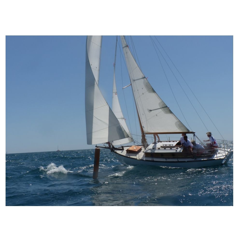 Barca a vela in legno BLUE DOLPHIN, cutter inglese del 1949