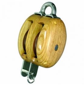 Double with becket Yachting block varnished ash