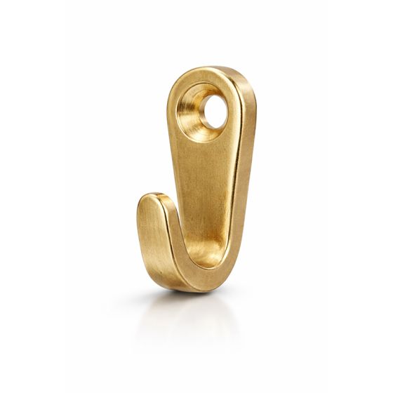Miniature hook in polished brass