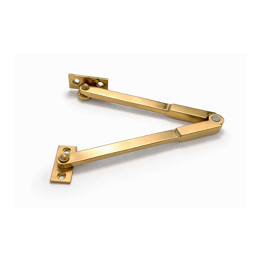 Heavy folding hatch stay in polished brass