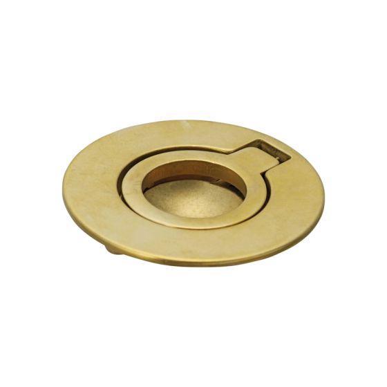 Round brass flush marine handle 50mm with invisible screws