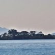 Panorama, yacht et paysage birman.