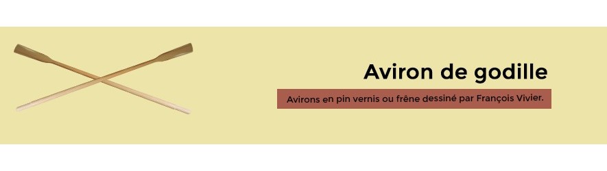 Avirons de godille en frêne ou pin verni