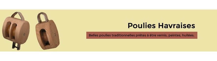 Poulie en bois traditionnelle de style Le Havre