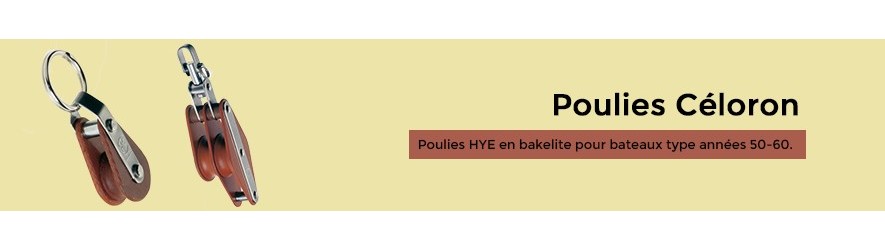 poulies en Céleron HYE pour bateaux des années 50-60