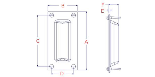 côtes poignées porte à galandage laiton embouti
