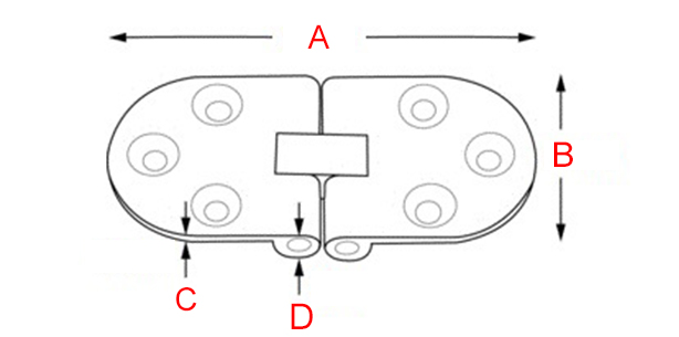 cotes charnière briquet oblongue laiton