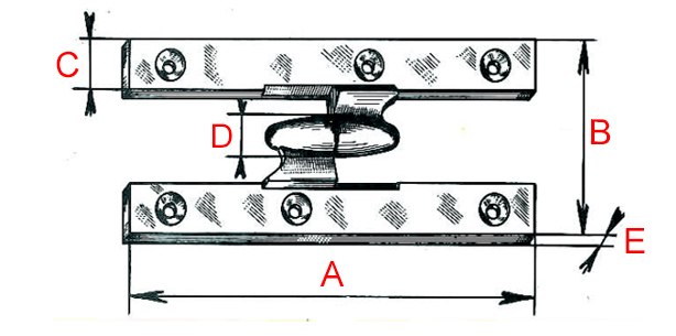 Côtes paumelle marine à olive en laiton