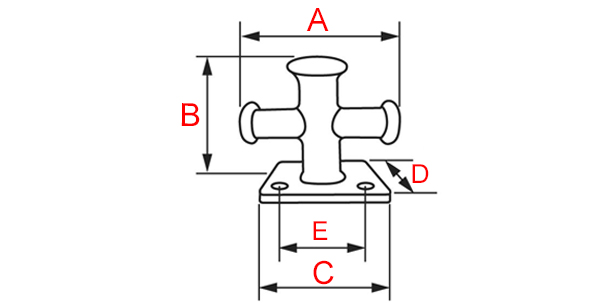 plan bollard en croix en bronze massif