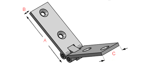 plan charnière compas table de jeux laiton