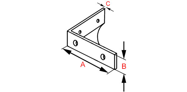 côtes équerre angle de meuble avec retour