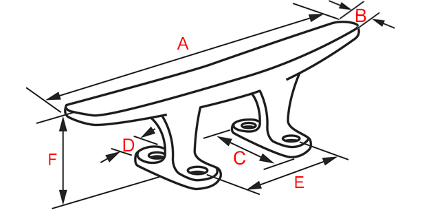 plan petit taquet de pavillon en laiton poli
